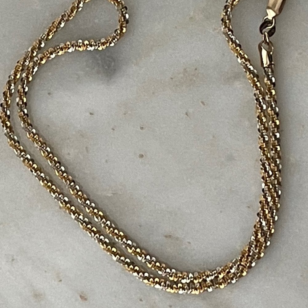 Vintage Margarita chain-14K yellow and white gold-sparkles in the light!